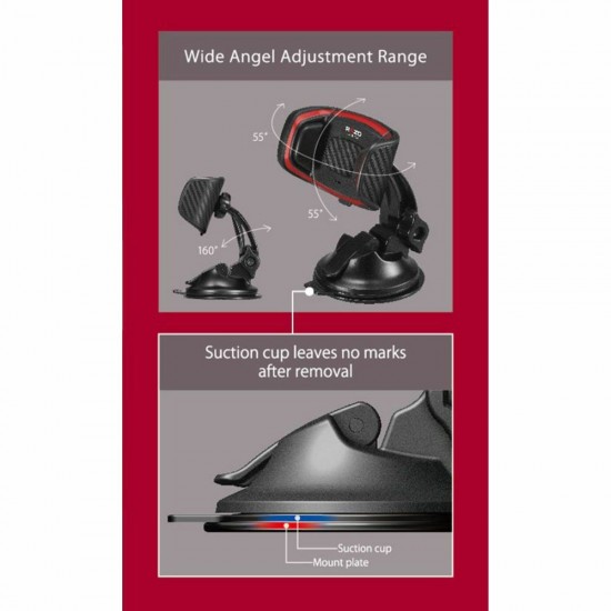 RG-106 Carmate Razo 55-58mm碳纖吸鎖型吸盤手機架-黑紅